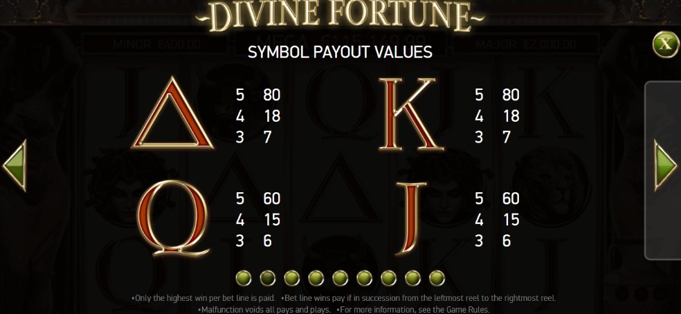card value divine fortune