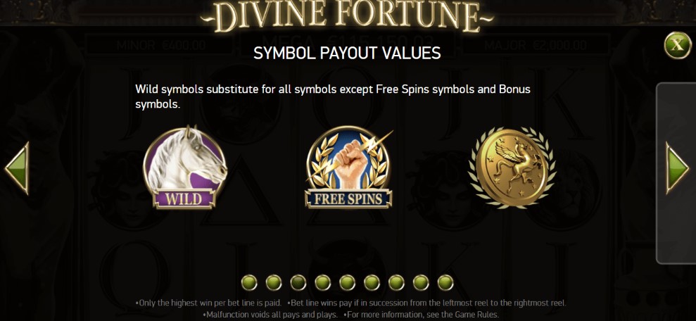 Special symbols Divine Fortune